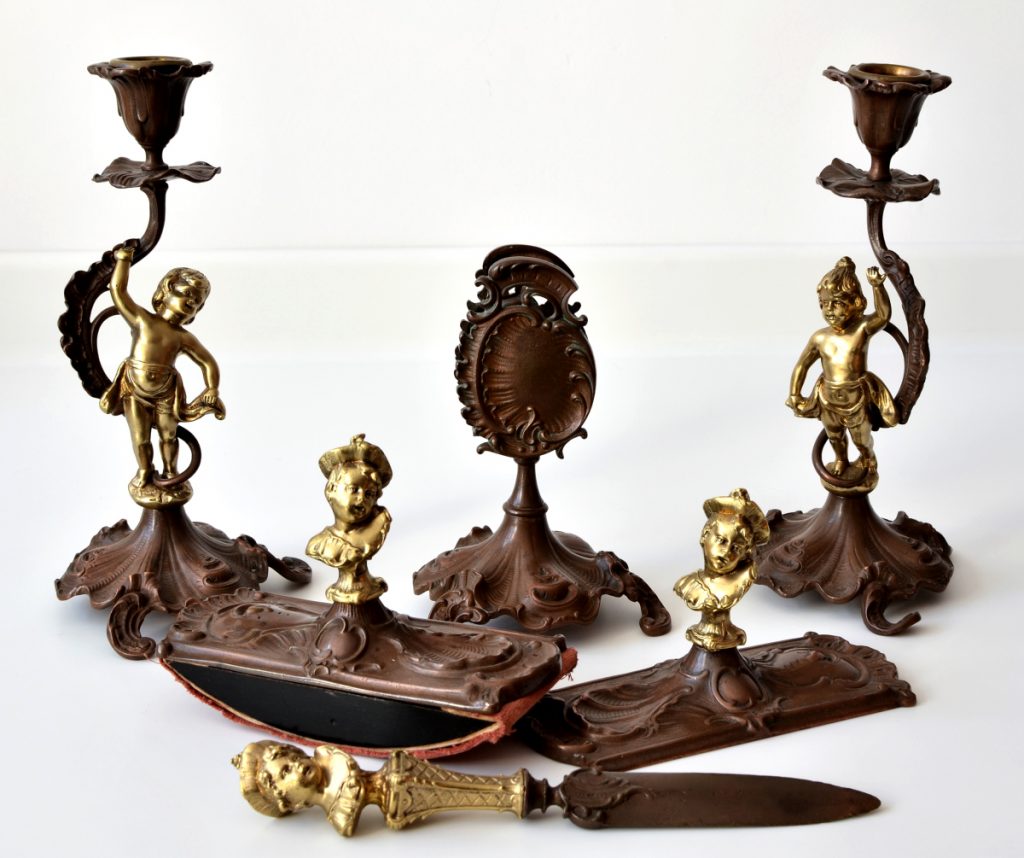 Set birou bronz aurit Set birou bronz aurit