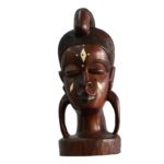 Statuie din lemn exotic si fildes