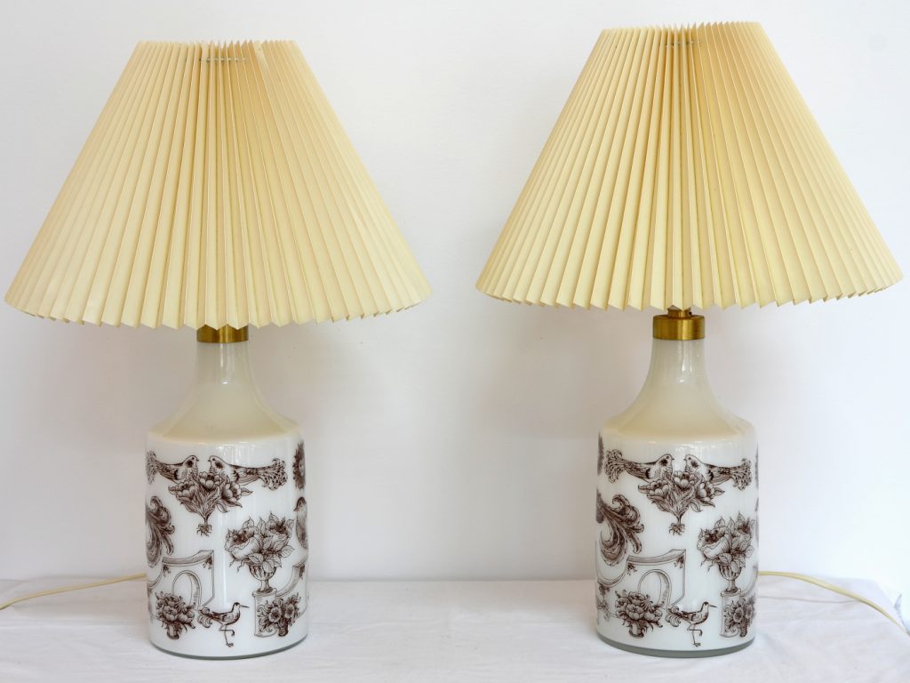 DSC_3578 Set veioze din sticla pictata ,motive pasari - imagine 1