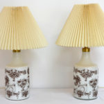 Set veioze din sticla pictata ,motive pasari