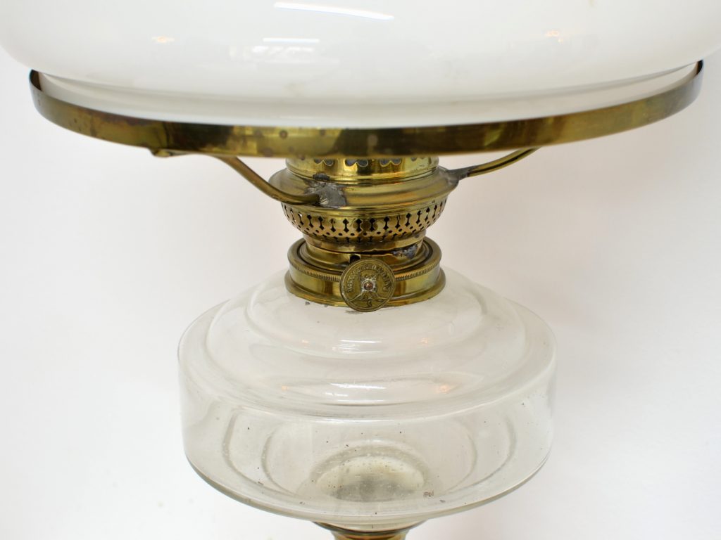 Lampa pentru birou din bronz portelan si sticla - imagine 3