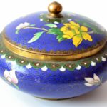 Vas cloisonne cu capac, vechi.