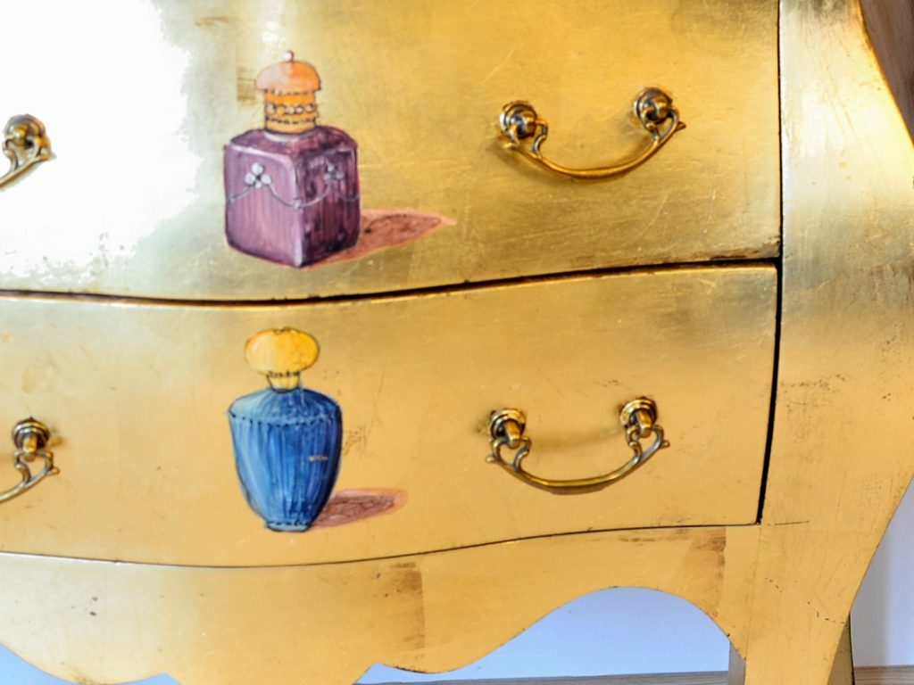 Comoda din lemn masiv aurit si pictat manual - imagine 3