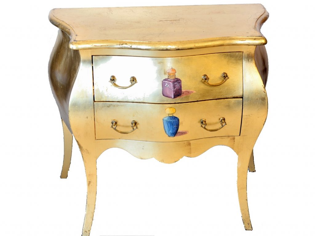 Comoda din lemn masiv aurit si pictat manual - imagine 1