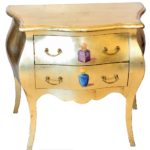 Comoda din lemn masiv aurit si pictat manual