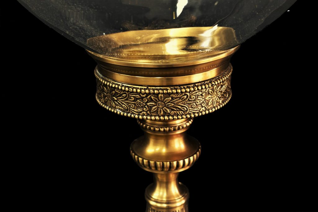 Fructiera cu picior si vas din cristal