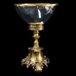 Fructiera cu picior si vas din cristal