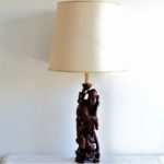 Veioza chinezeasca din lemn masiv sculptat fin