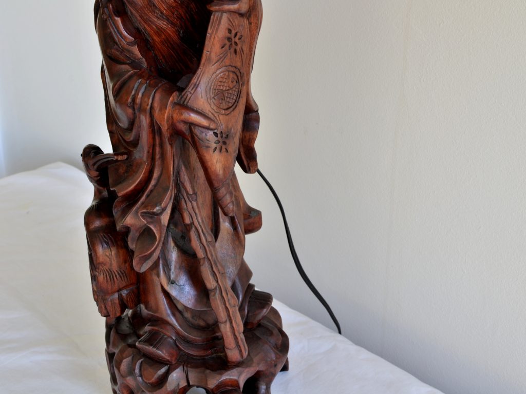 Veioza chinezeasca din lemn masiv sculptat fin - imagine 4