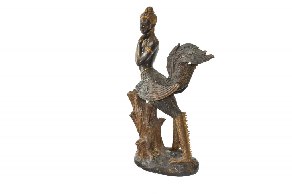 Statuie din bronz masiv zeita pasare Kinnara Statuie din bronz masiv zeita pasare Kinnara