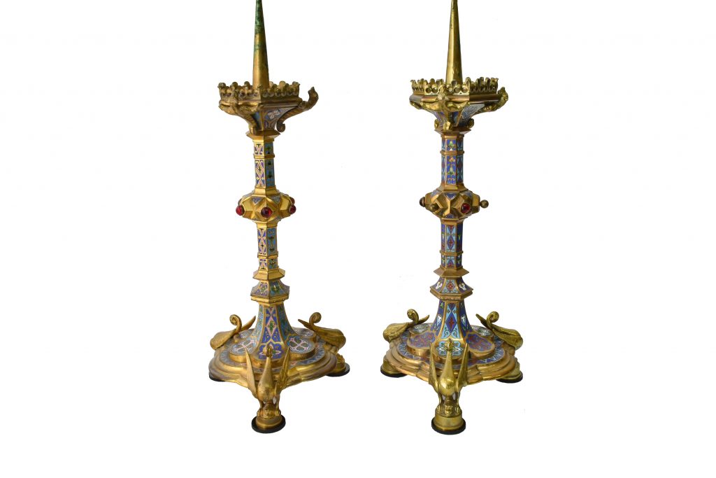 Set doua sfesnice Cloisonne cu cristale