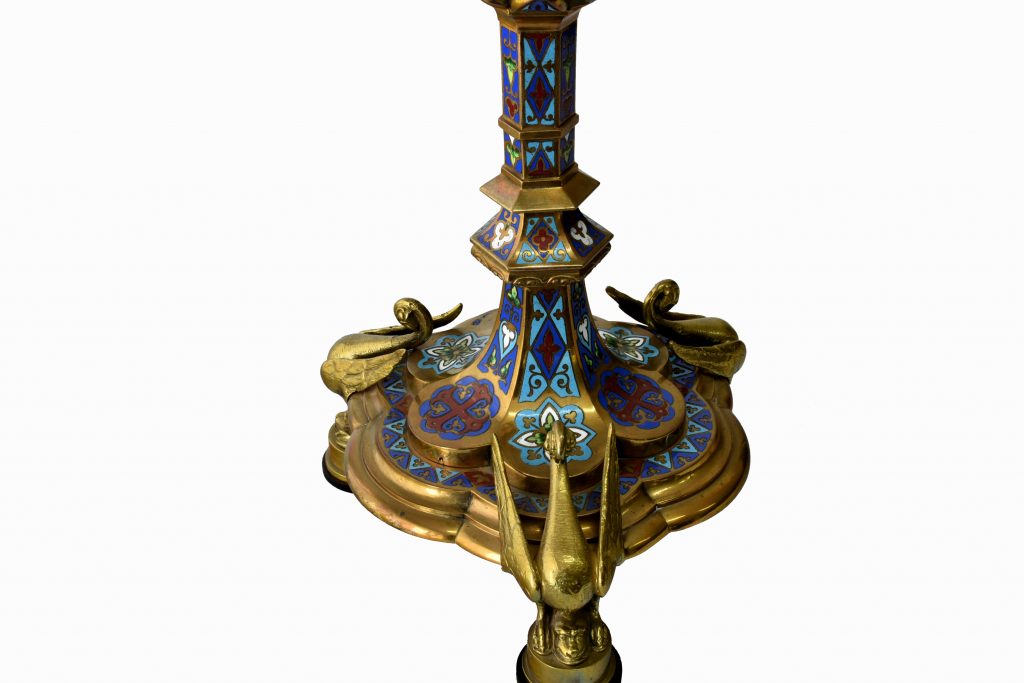 Set doua sfesnice Cloisonne cu cristale - imagine 4