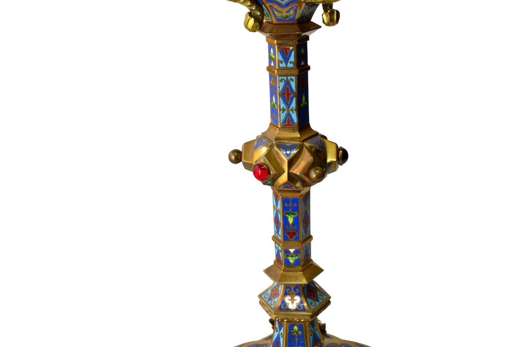 Set doua sfesnice Cloisonne cu cristale - imagine 3