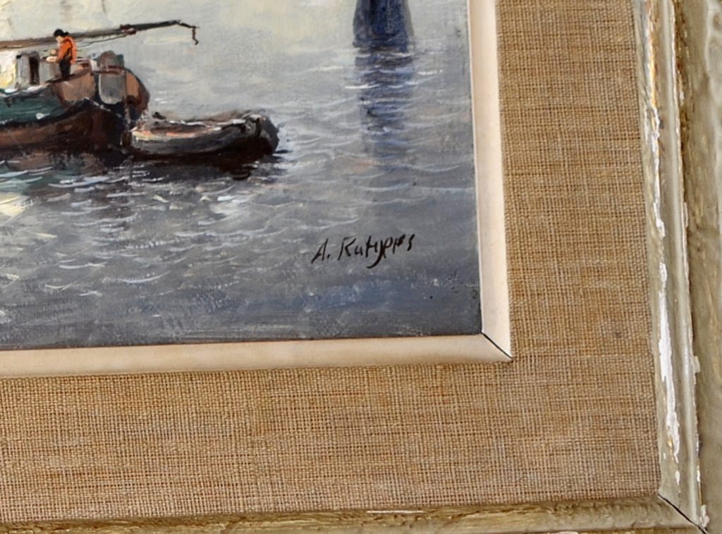 Tablou port olandez semnat Anton Rutgers - imagine 4