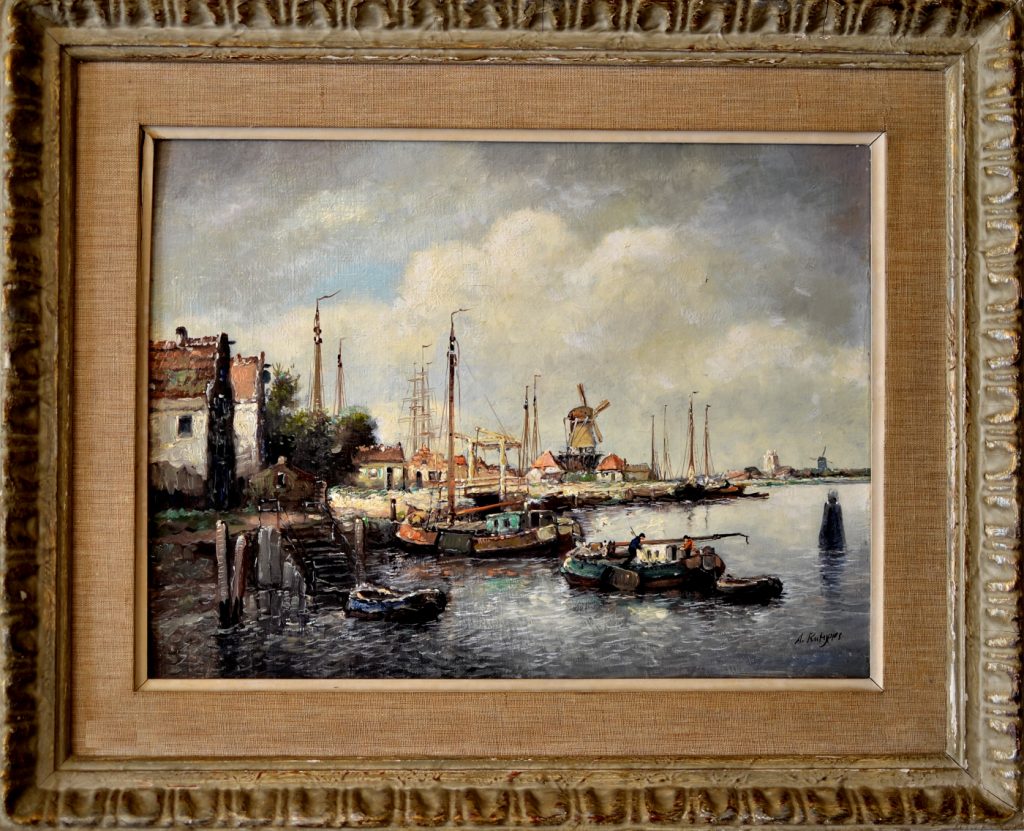 Tablou port olandez semnat Anton Rutgers - imagine 2