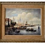 Tablou port olandez semnat Anton Rutgers.