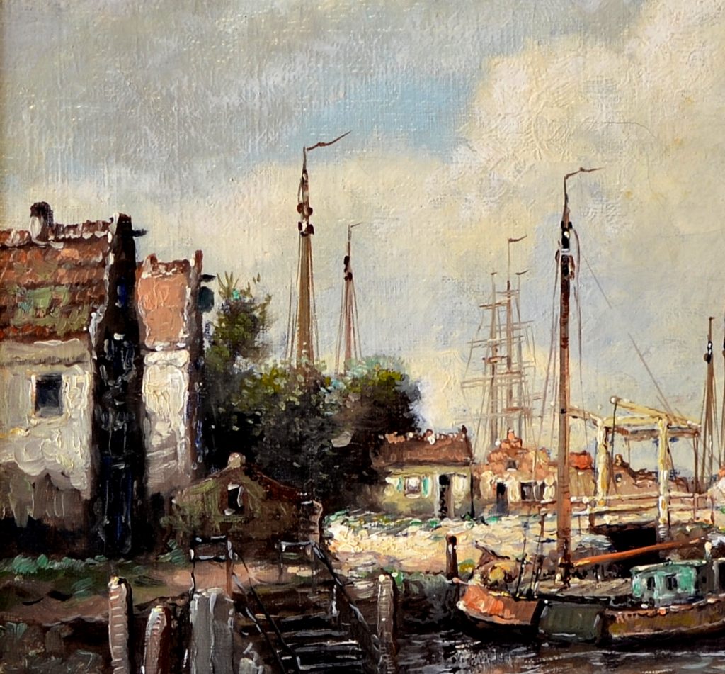 Tablou port olandez semnat Anton Rutgers - imagine 3