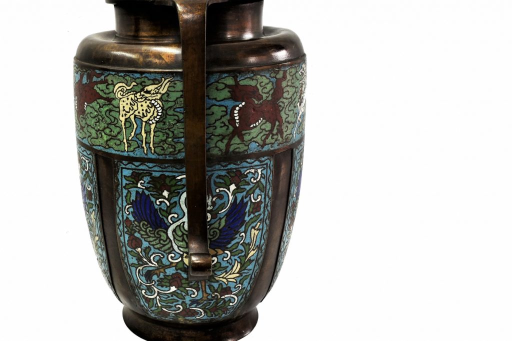 Vas cloisonne vechi de peste 180 ani Vas cloisonne vechi de peste 180 ani