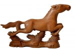 Statueta cal in galop din lemn exotic