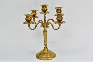 Sfesnic din bronz masiv cu 5 lumanari