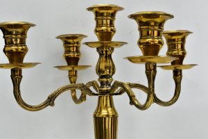 Sfesnic din bronz argintat cu 5 lumanari