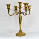 Sfesnic din bronz argintat cu 5 lumanari