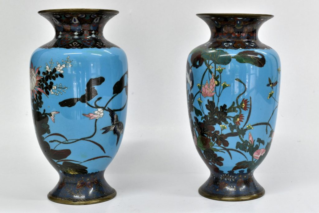 Set 2 vaze Cloisonne japoneze Set 2 vaze Cloisonne japoneze