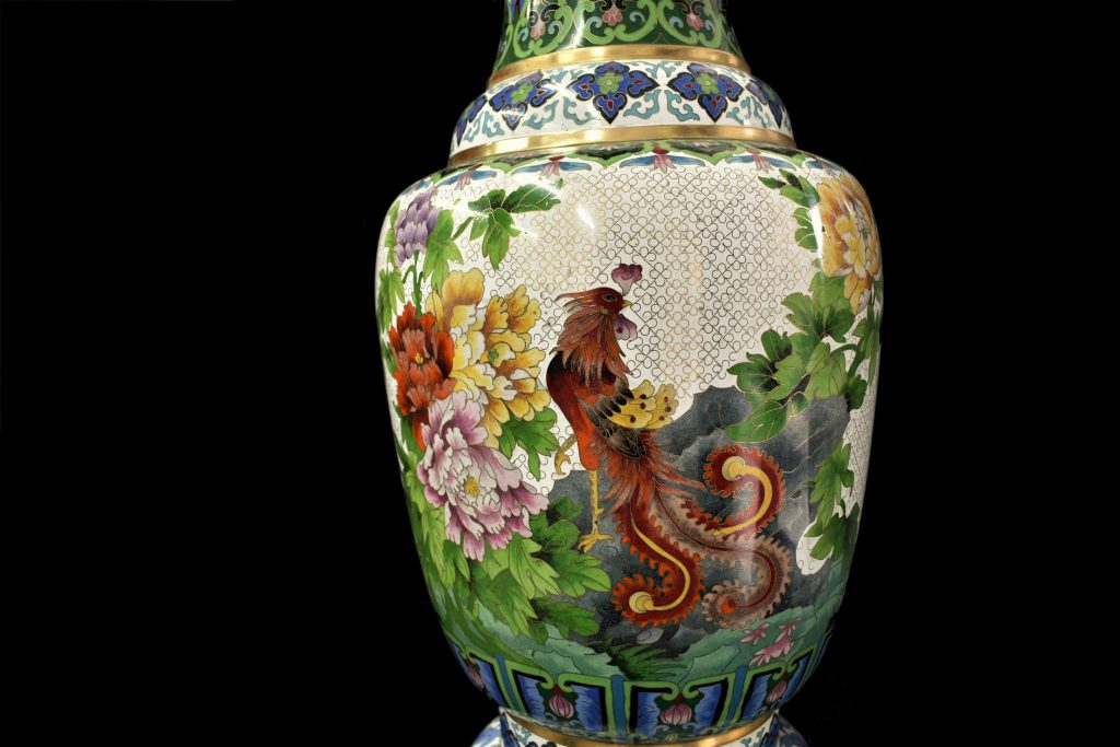 Vaze Cloisonne din bronz de mari dimensiuni Vaze Cloisonne din bronz de mari dimensiuni