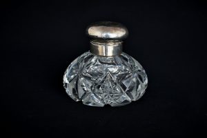 Calimara cristal si capac de argint