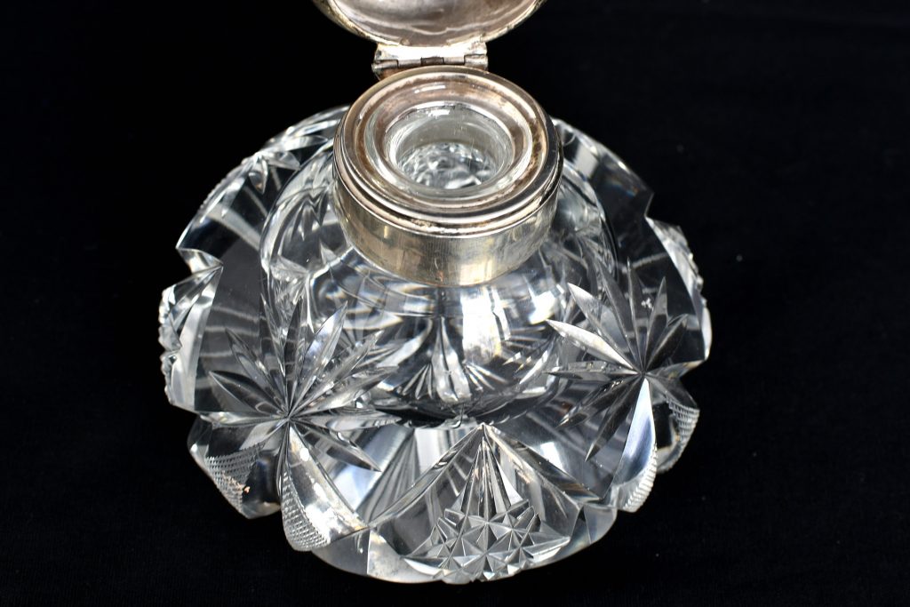 Calimara cristal si capac de argint Calimara cristal si capac de argint