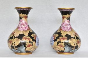 Vaza Cloisonne neagra