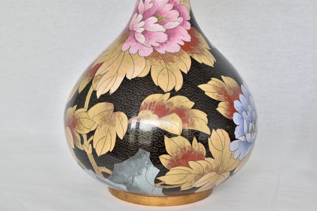 Vaza Cloisonne neagra