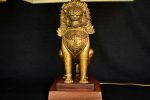 Set lampi cu lei din bronz Singha