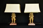 Set lampi cu lei din bronz Singha