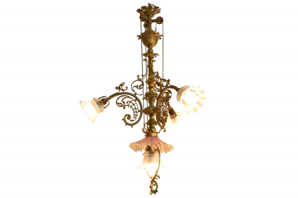 Lustra Art Nouveau cu scripeti Lustra Art Nouveau cu scripeti