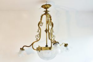 Lustra Rococo din bronz aurit