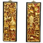 Set 2 panouri chinezesti aurite