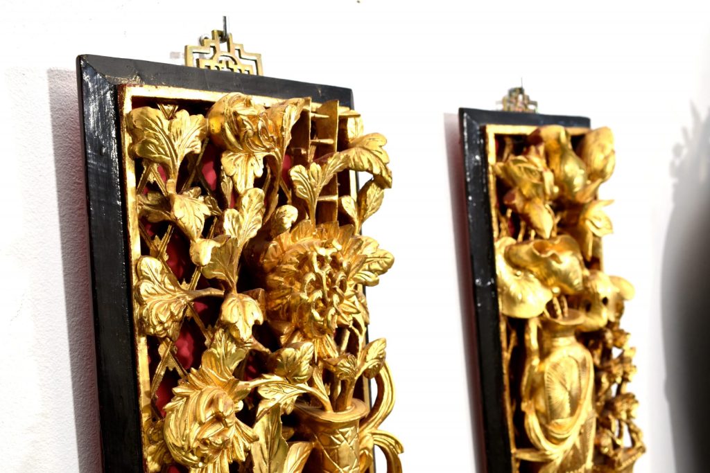 Set 2 panouri chinezesti aurite