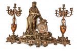 Set ceas cu statuie Leonardo Da Vinci