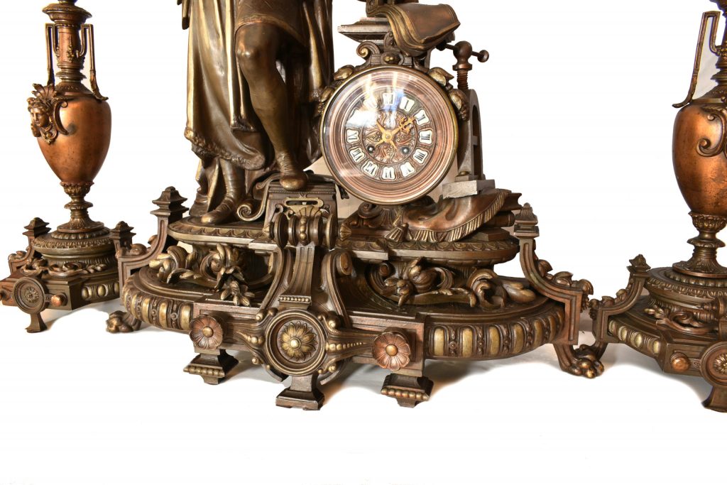 Set ceas cu statuie Leonardo Da Vinci