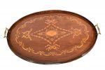 Tava din lemn cu intarsii din lemn