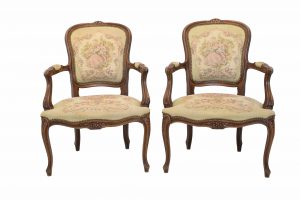 Fotoliu Louis XI lea cu tapiterie belgiana