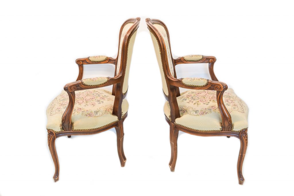 Fotoliu Louis XI lea cu tapiterie belgiana