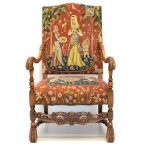 Fotoliu Louis al XV lea cu tapiterie belgiana