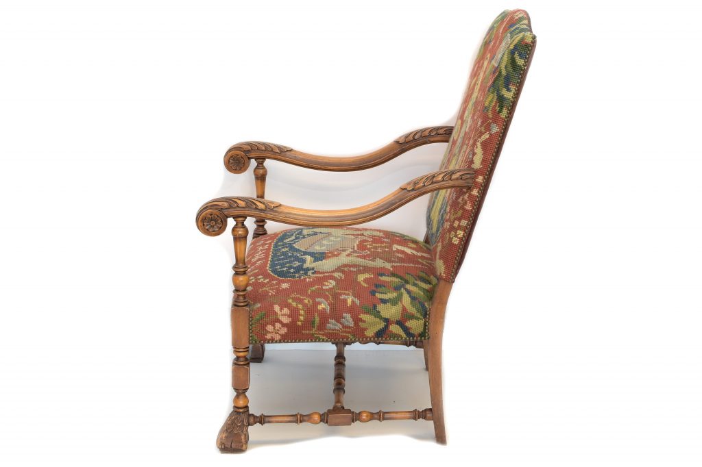 Fotoliu Louis al XV lea cu tapiterie belgiana (4) Fotoliu Louis al XV lea cu tapiterie belgiana