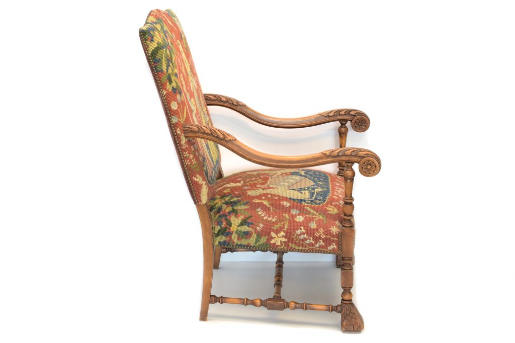 Fotoliu Louis al XV lea cu tapiterie belgiana (6) Fotoliu Louis al XV lea cu tapiterie belgiana