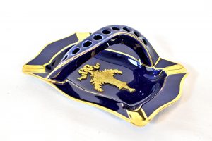 Scrumiera din portelan Limoges cu maner