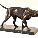 Sculptura art nouveau caine de vanatoare