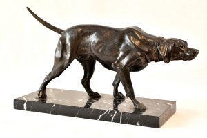 Sculptura art nouveau caine de vanatoare