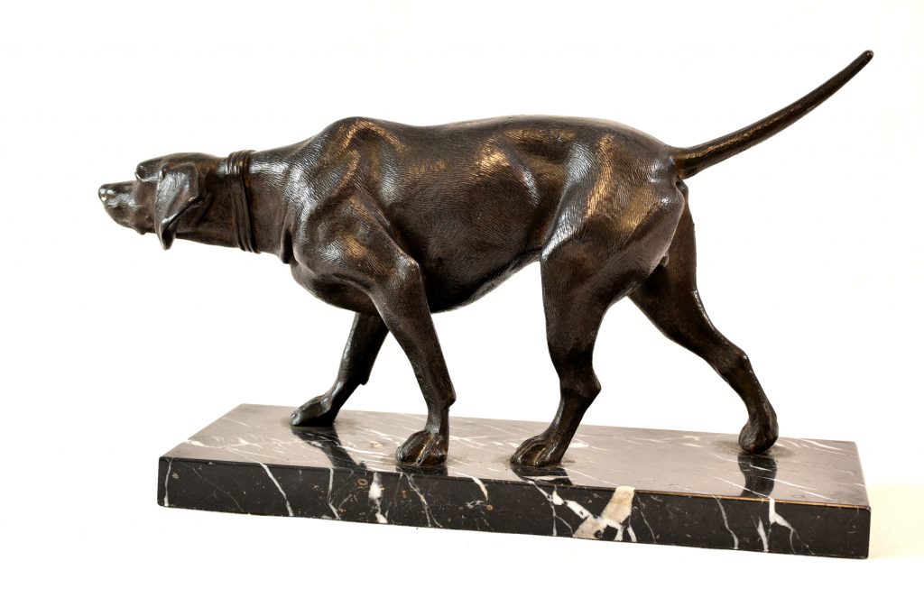 Sculptura art nouveau caine de vanatoare (3) Sculptura art nouveau caine de vanatoare